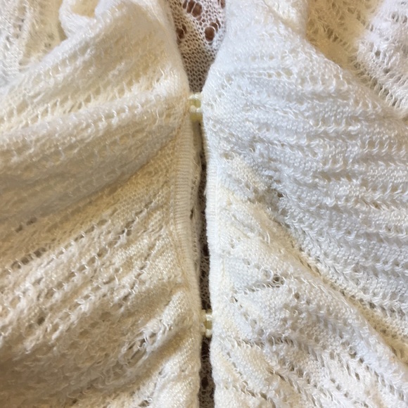 Ralph Lauren ruffle knit vest cottagecore girly cream white country boho hippie - Picture 3 of 7